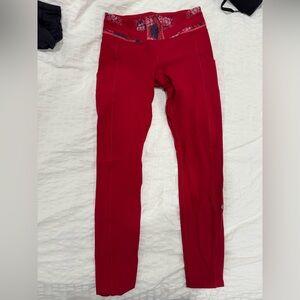 Red Athletic Lululemon Leggings